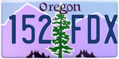 OR license plate 152FDX