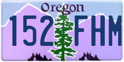OR license plate 152FHM