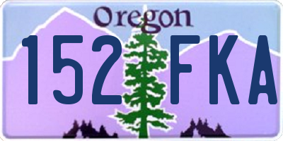 OR license plate 152FKA
