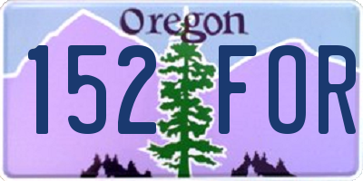 OR license plate 152FOR