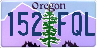OR license plate 152FQL