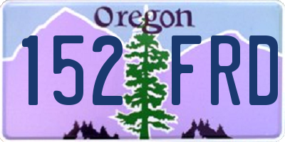 OR license plate 152FRD