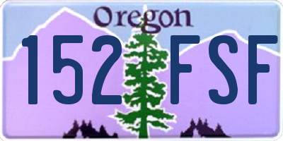 OR license plate 152FSF