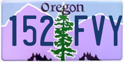 OR license plate 152FVY