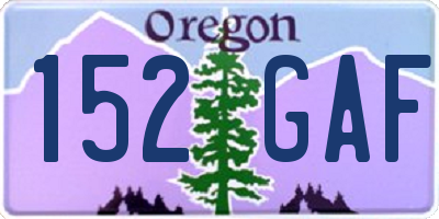 OR license plate 152GAF