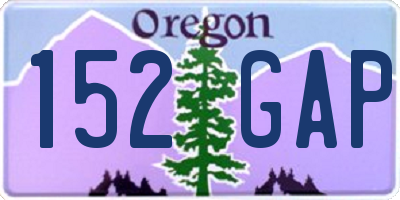 OR license plate 152GAP