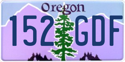OR license plate 152GDF