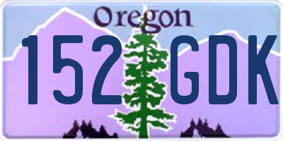 OR license plate 152GDK