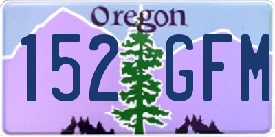 OR license plate 152GFM