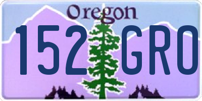 OR license plate 152GRO