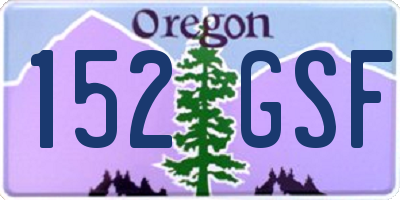 OR license plate 152GSF