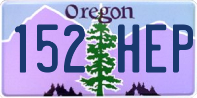 OR license plate 152HEP