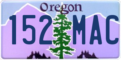 OR license plate 152MAC
