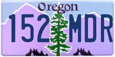 OR license plate 152MDR