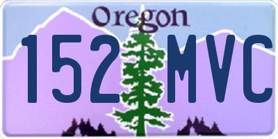 OR license plate 152MVC