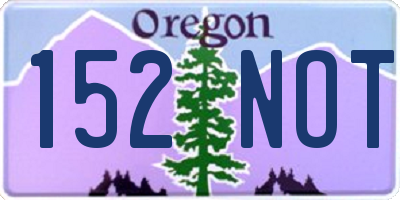 OR license plate 152NOT