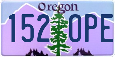 OR license plate 152OPE