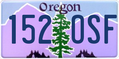 OR license plate 152OSF