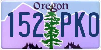 OR license plate 152PKO