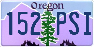 OR license plate 152PSI