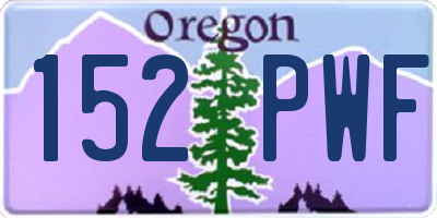 OR license plate 152PWF