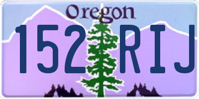 OR license plate 152RIJ