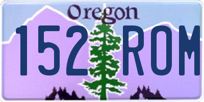 OR license plate 152ROM