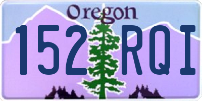 OR license plate 152RQI