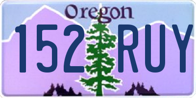 OR license plate 152RUY