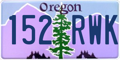 OR license plate 152RWK