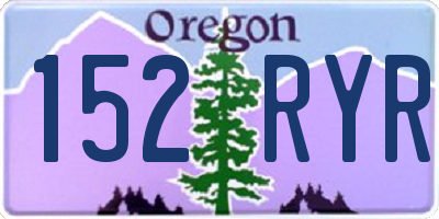 OR license plate 152RYR