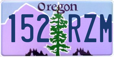OR license plate 152RZM