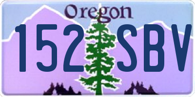OR license plate 152SBV