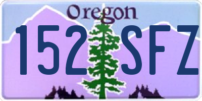 OR license plate 152SFZ