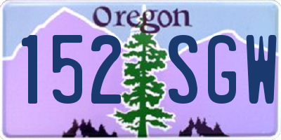 OR license plate 152SGW