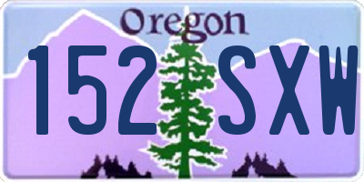 OR license plate 152SXW