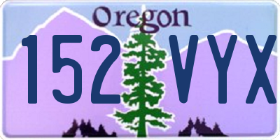 OR license plate 152VYX