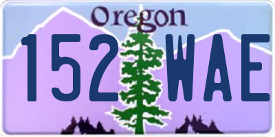 OR license plate 152WAE