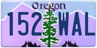 OR license plate 152WAL