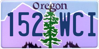 OR license plate 152WCI