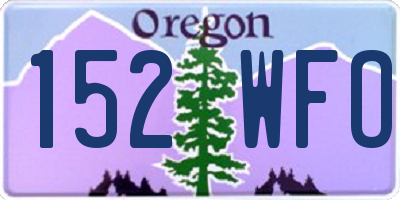 OR license plate 152WFO