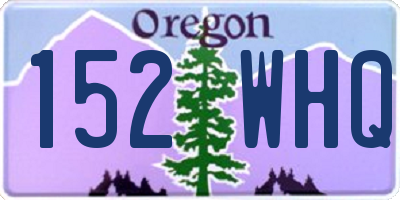 OR license plate 152WHQ