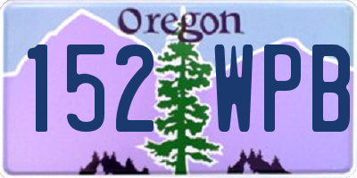 OR license plate 152WPB