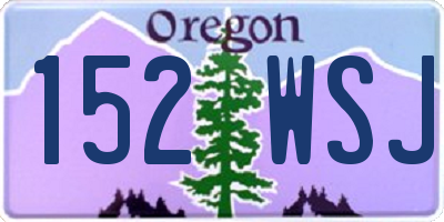 OR license plate 152WSJ
