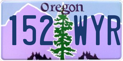 OR license plate 152WYR