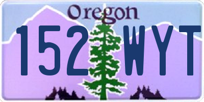 OR license plate 152WYT