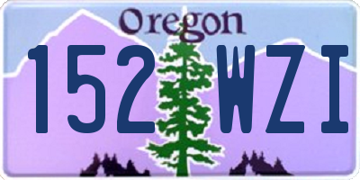 OR license plate 152WZI