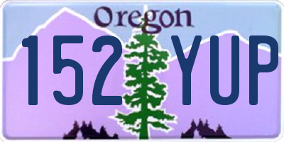 OR license plate 152YUP