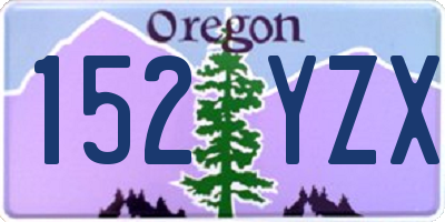 OR license plate 152YZX