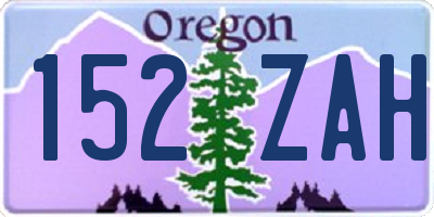 OR license plate 152ZAH